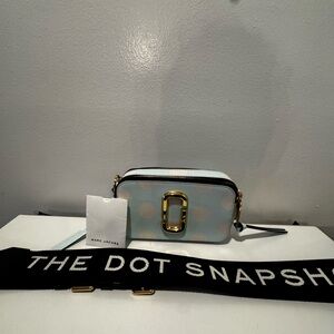 Marc Jacobs The Dot Snapshot Polka Dot Crossbody Bag - Light Blue & White